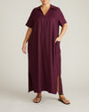 Padma Polo Neck Linen Dress - Acai | Plus Size & Straight Size Women's Fashion | Universal Standard