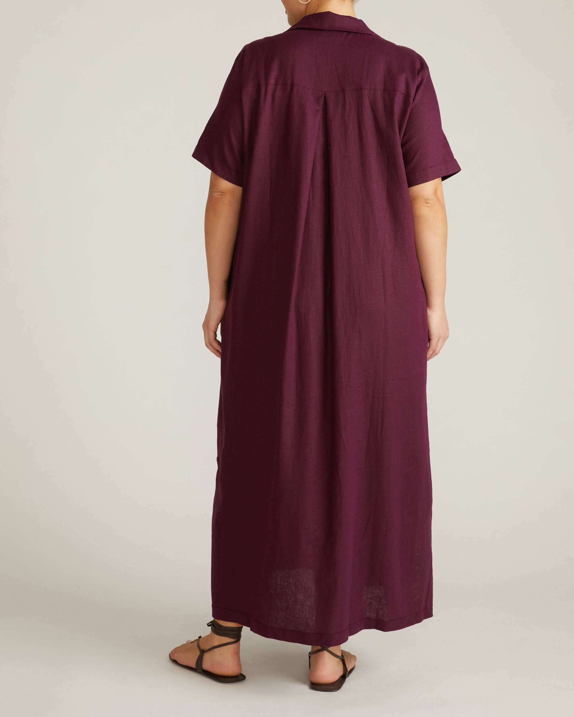 Padma Polo Neck Linen Dress - Acai | Plus Size & Straight Size Women's Fashion | Universal Standard