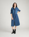 Odeon Stretch Cotton Chambray Shirtdress - Woodstock Indigo