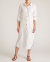Odeon Linen Blend Shirtdress - Mayfair Stripe | Plus Size & Straight Size Women's Fashion | Universal Standard
