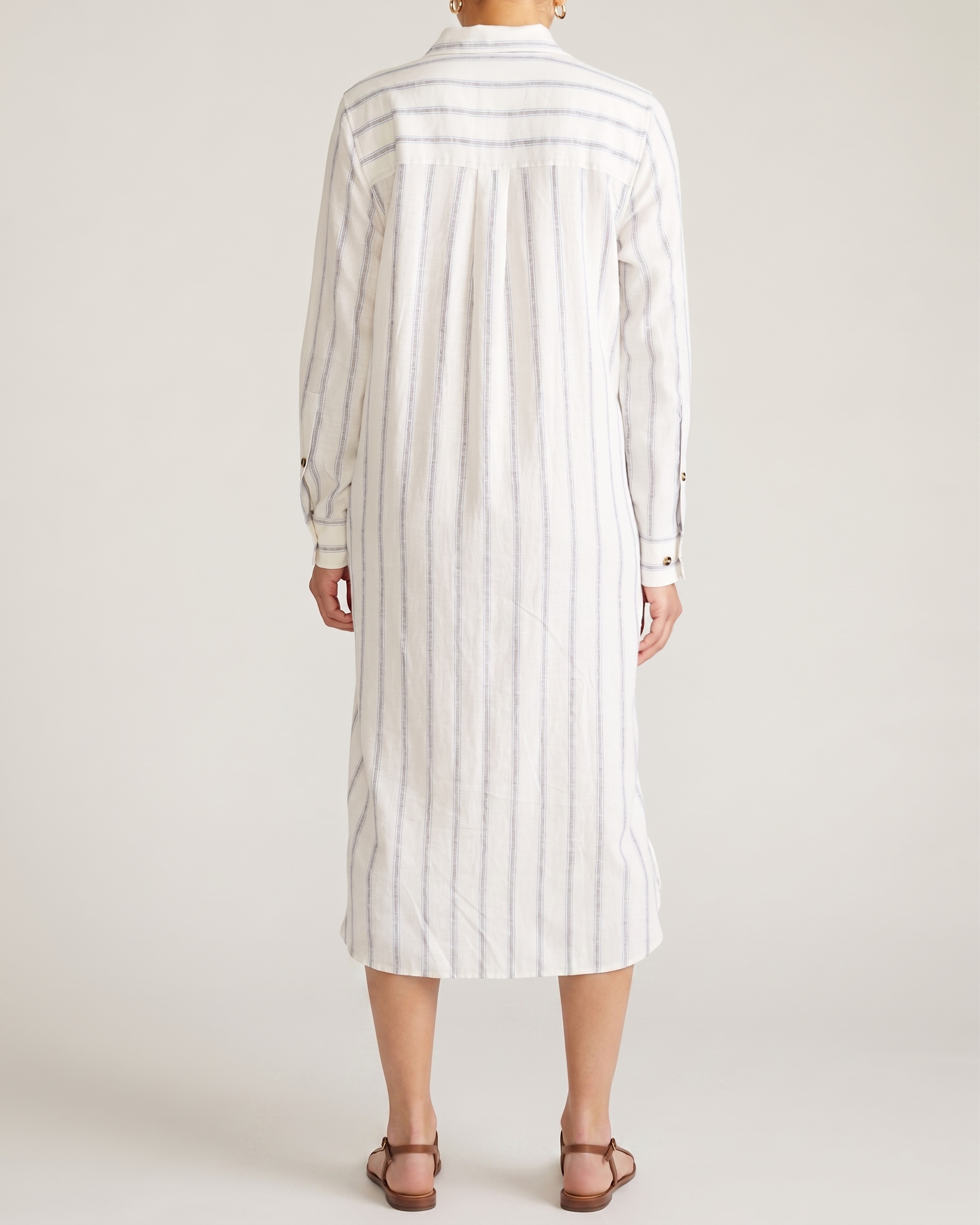 Odeon Linen Blend Shirtdress - Mayfair Stripe | Plus Size & Straight Size Women's Fashion | Universal Standard
