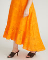 Sunset Cotton Eyelet Flounce Dress - Arancia