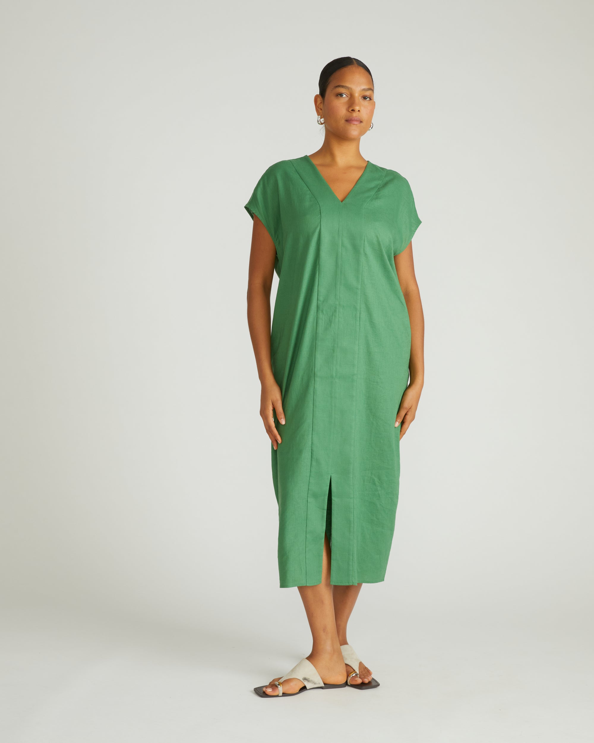Cabana Linen Kaftan - Clover