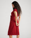 Band Collar Jersey Tie Travel Dress - Rich Soil