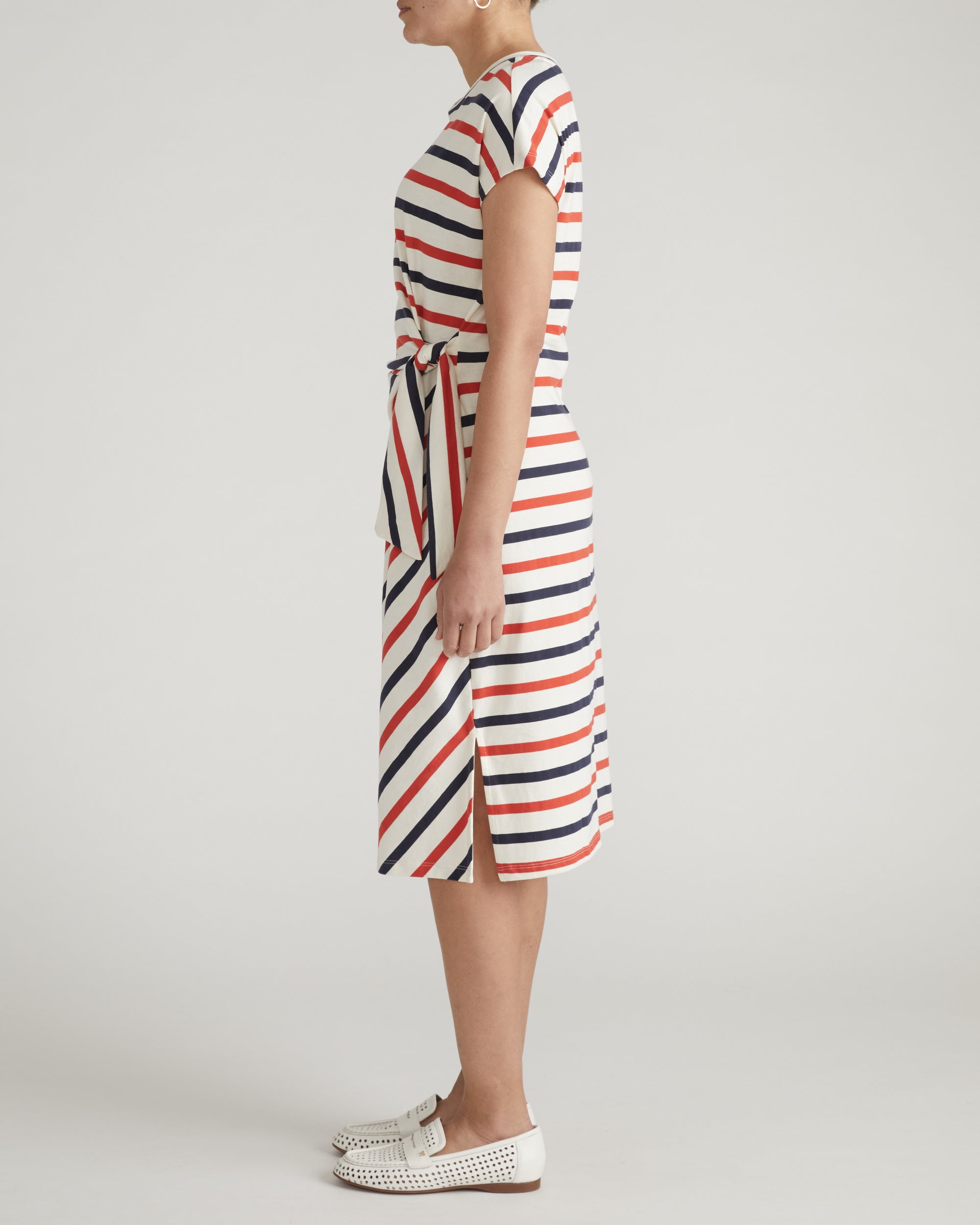 Crescent Breton Stripe Knot Dress - Red/White/Blue Stripe | Plus Size & Straight Size Women's Fashion | Universal Standard