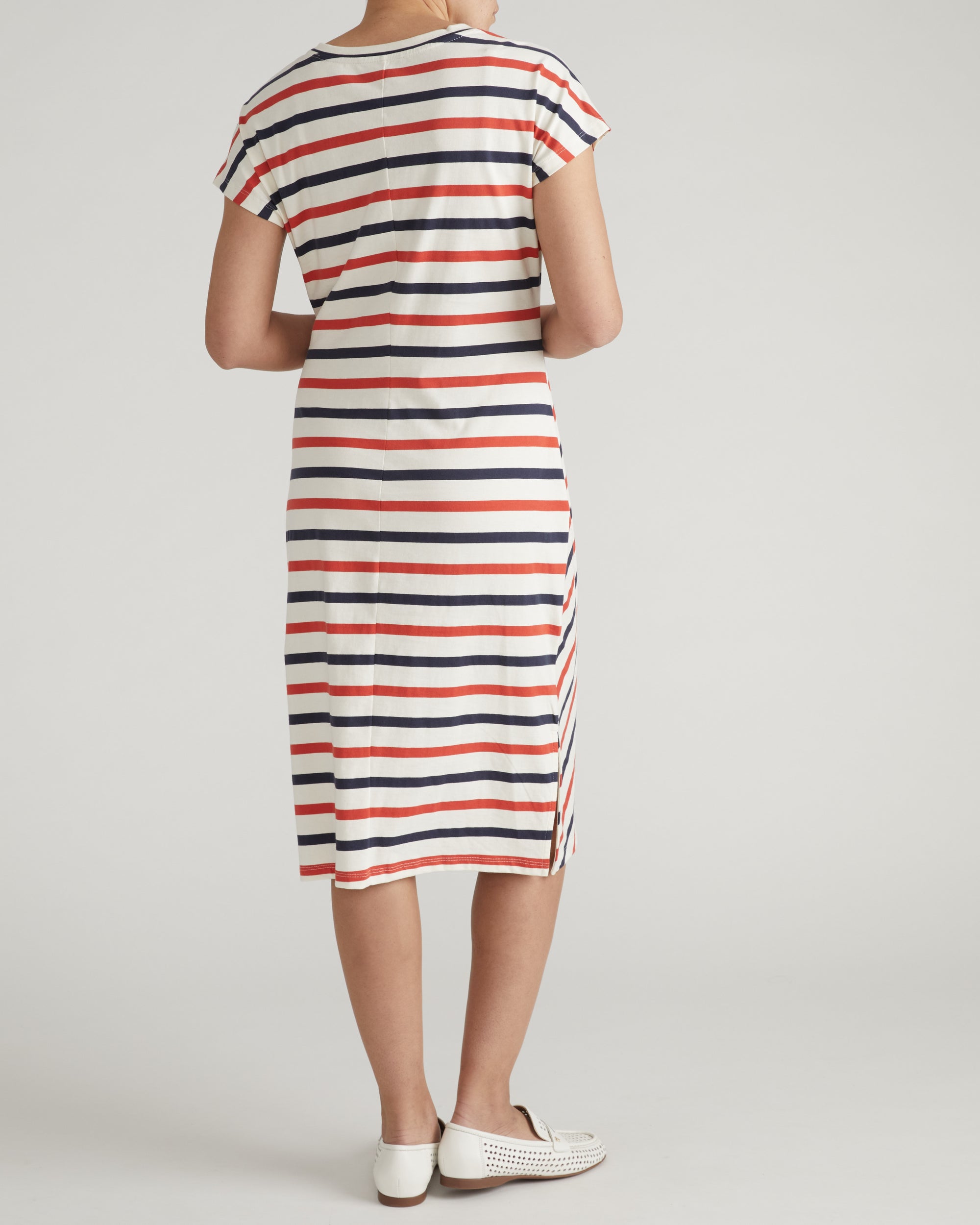 Crescent Breton Stripe Knot Dress - Red/White/Blue Stripe | Plus Size & Straight Size Women's Fashion | Universal Standard