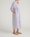 Paros Drawstring Linen Blend Shirtdress - Lilac Stripe Print | Plus Size & Straight Size Women's Fashion | Universal Standard