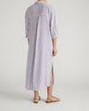 Paros Drawstring Linen Blend Shirtdress - Lilac Stripe Print | Plus Size & Straight Size Women's Fashion | Universal Standard