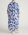 Paros Drawstring Linen Blend Shirtdress - Blue Pressed Flower Print | Plus Size & Straight Size Women's Fashion | Universal Standard