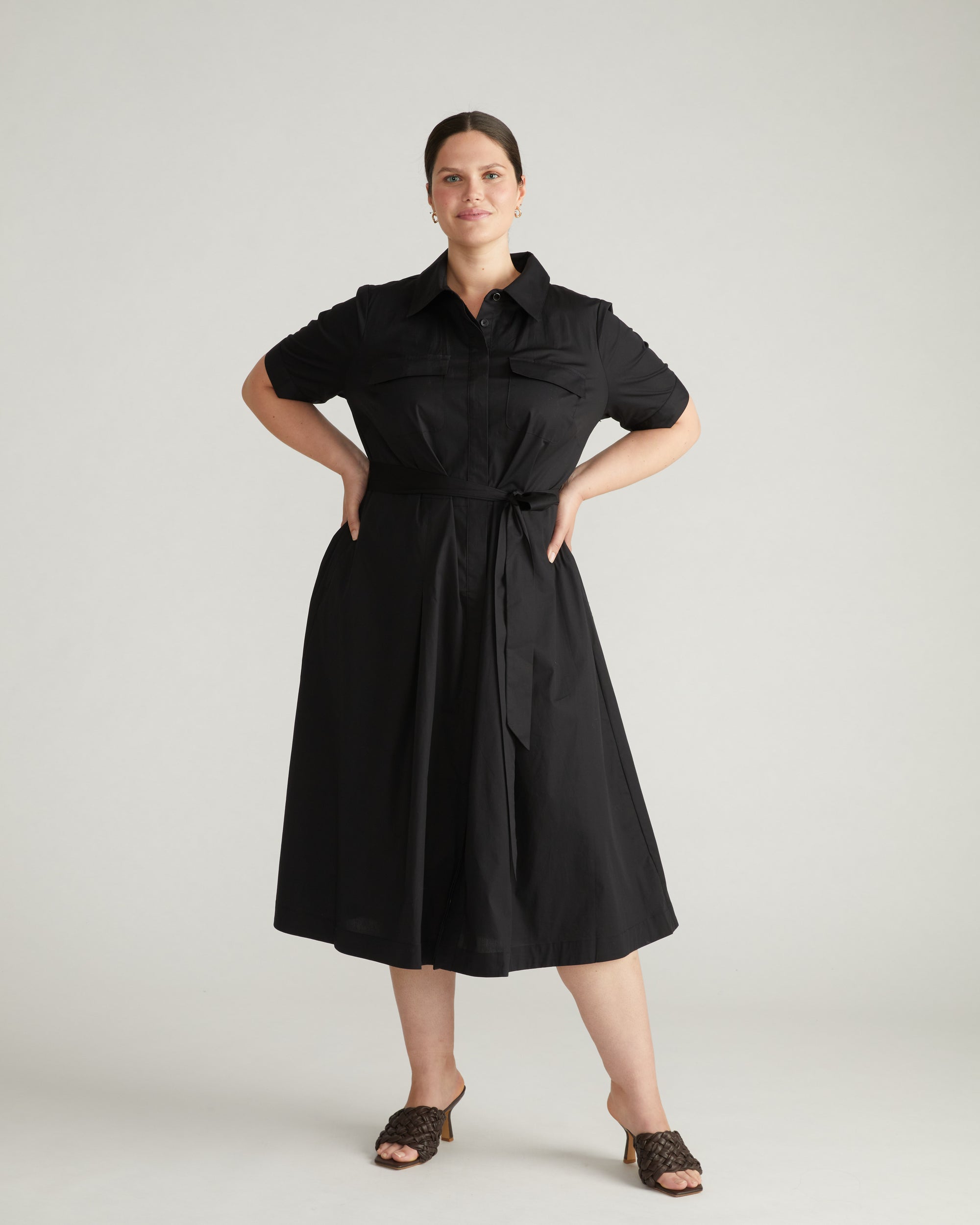 City Poplin Shirtdress - Black Universal Standard City Poplin Shirtdress - Black Universal Standard