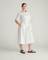City Poplin Shirtdress - White/Grey Stripe
