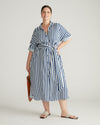 Plaza Linen Shirtdress - Deep Blue/White Stripe