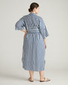 Plaza Linen Shirtdress - Deep Blue/White Stripe