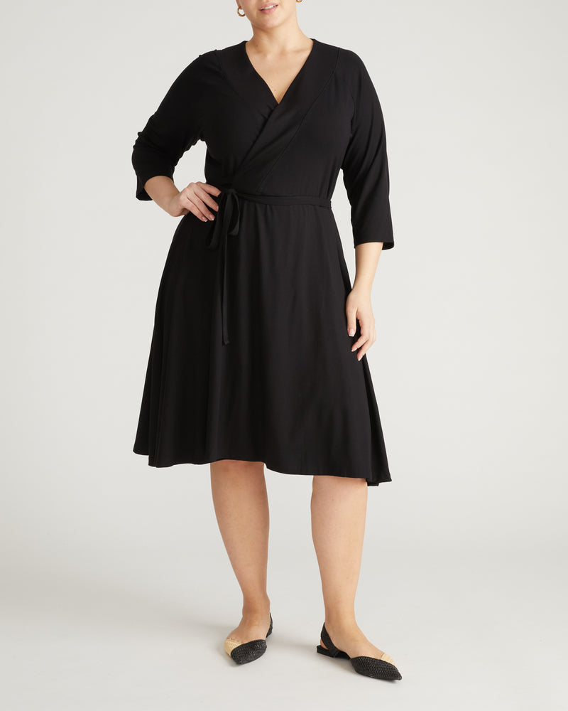 The Divine Jersey Wrap Dress - Black | Plus Size & Straight Size Women's Fashion | Universal Standard