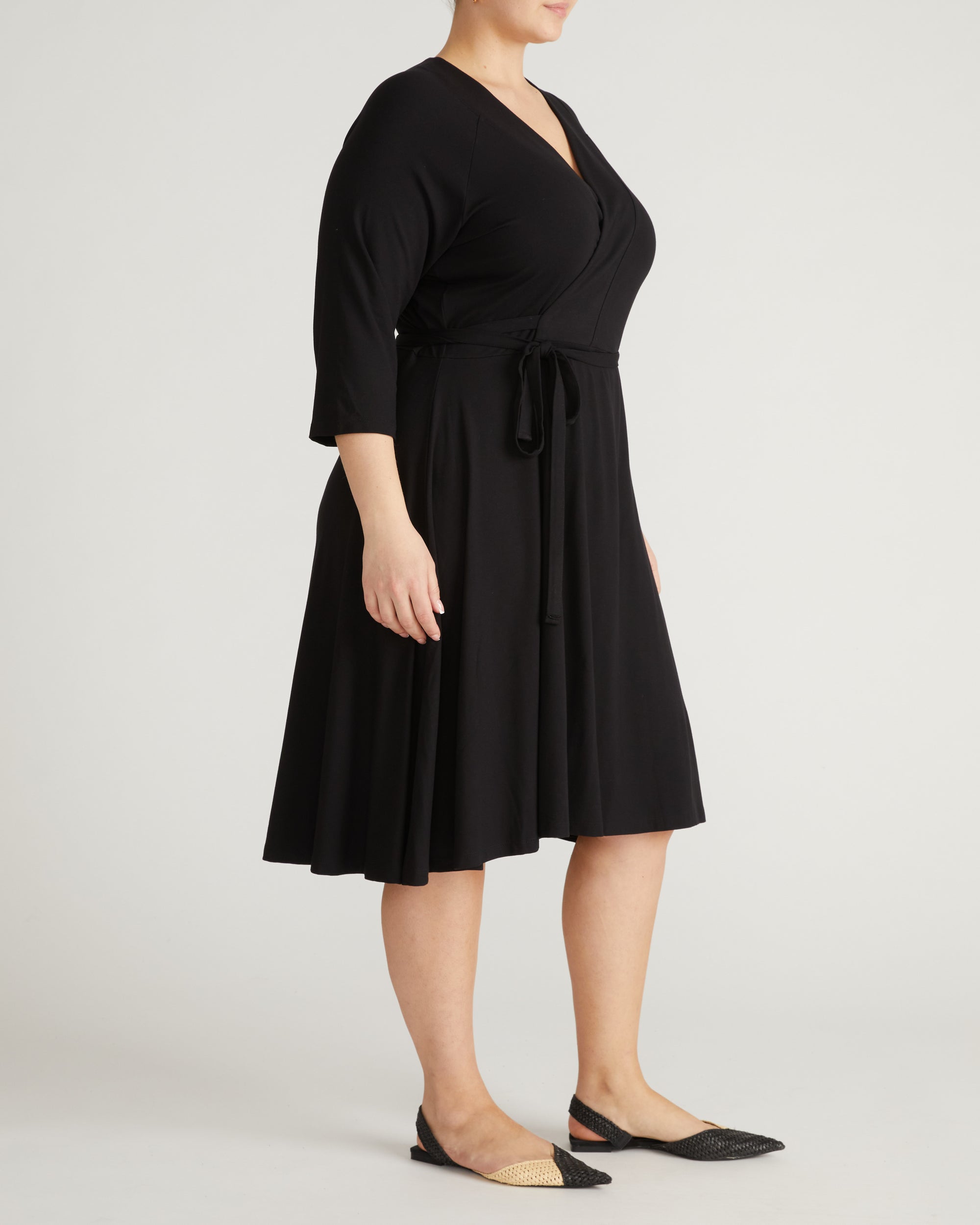 The Divine Jersey Wrap Dress - Black | Plus Size & Straight Size Women's Fashion | Universal Standard