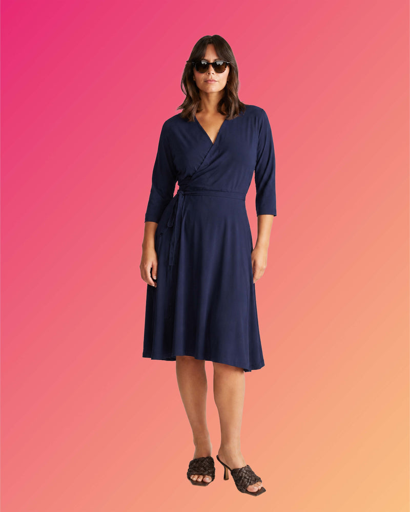 The Divine Jersey Wrap Dress - Midnight