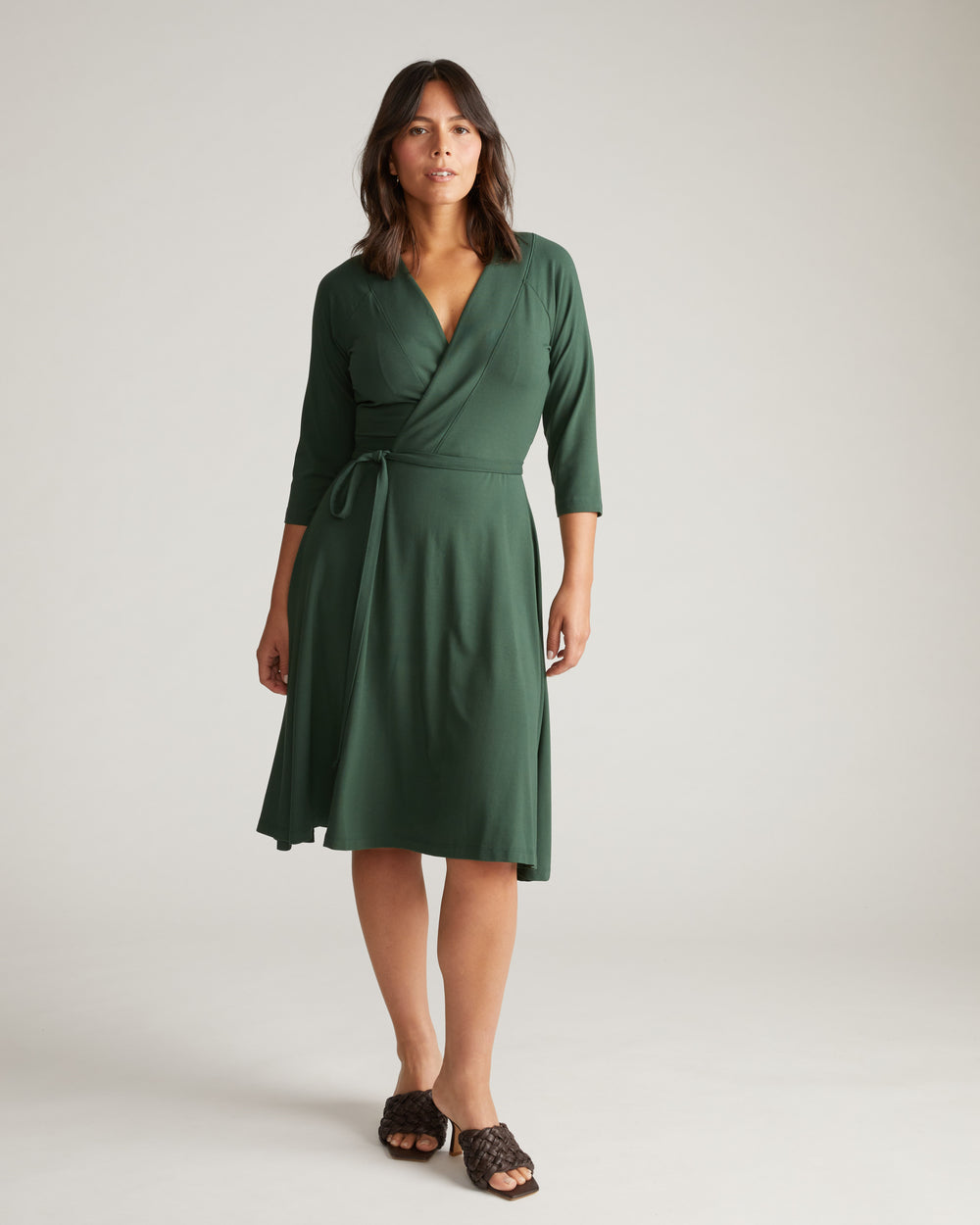 The Divine Jersey Wrap Dress - Conifer