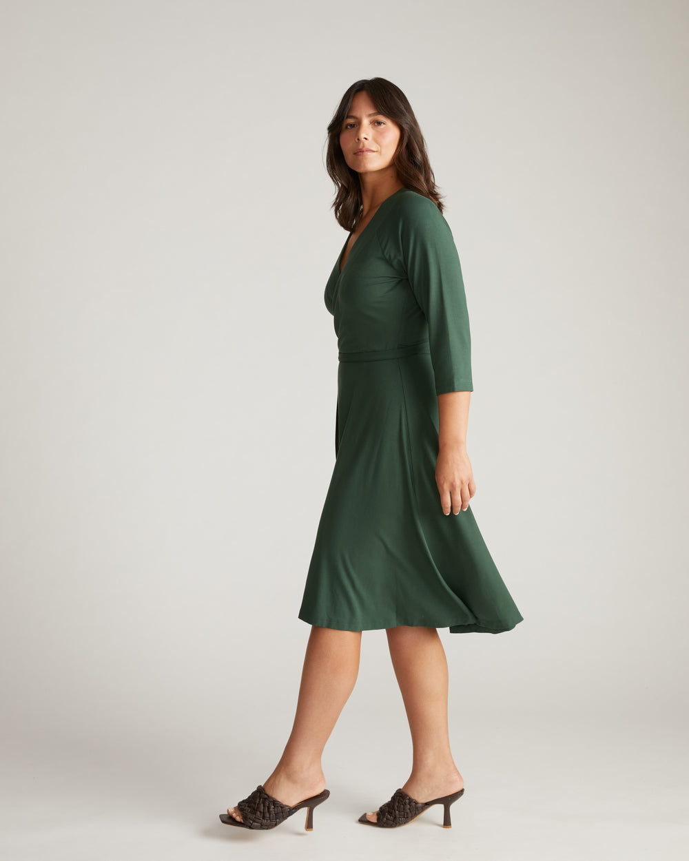 The Divine Jersey Wrap Dress - Conifer