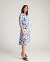 The Divine Jersey Wrap Dress - Petal Palette Print in Jacaranda