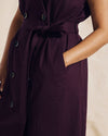 Hudson Linen Trench Dress - Acai