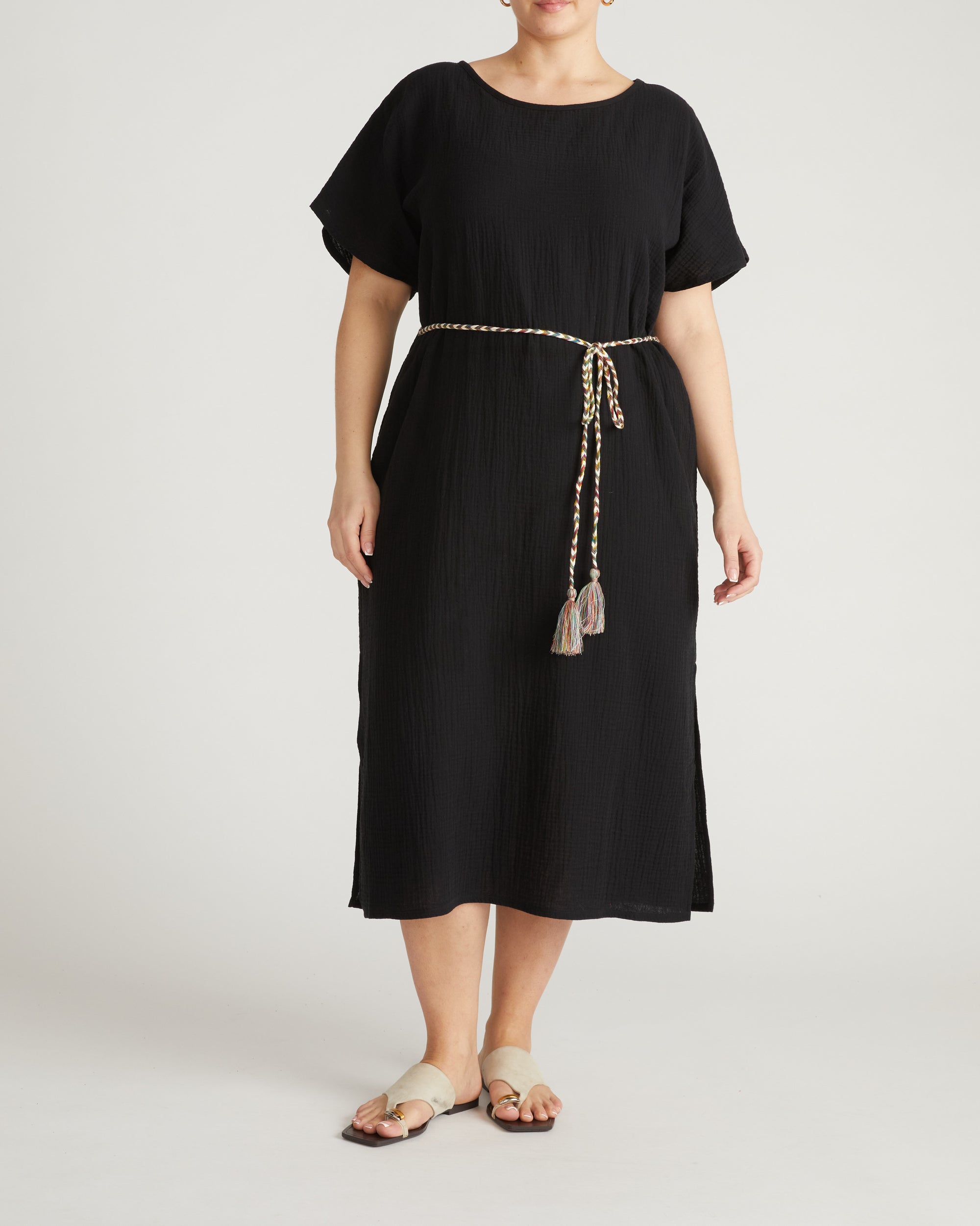 Luxe Cotton Gauze Beach Dress - Black Universal Standard Luxe Cotton Gauze Beach Dress - Black Universal Standard