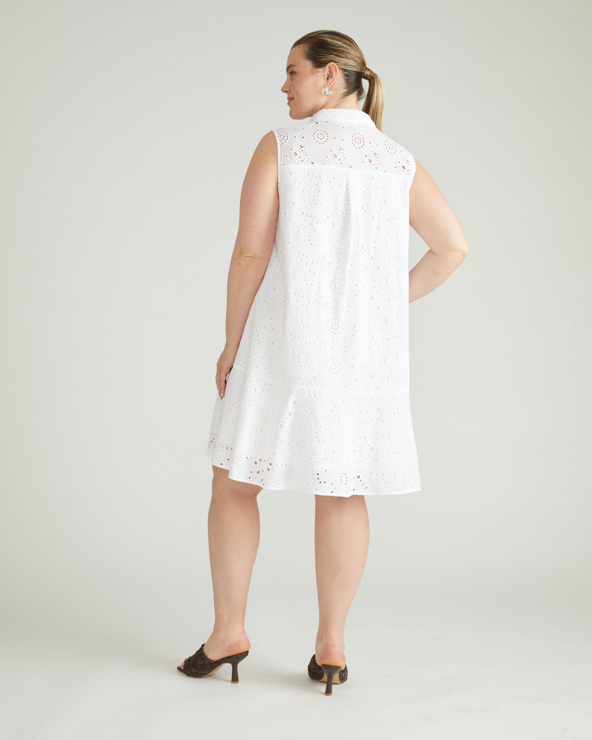 Simone Cotton Eyelet Dress - White