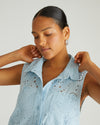 Simone Cotton Eyelet Dress - Light Blue