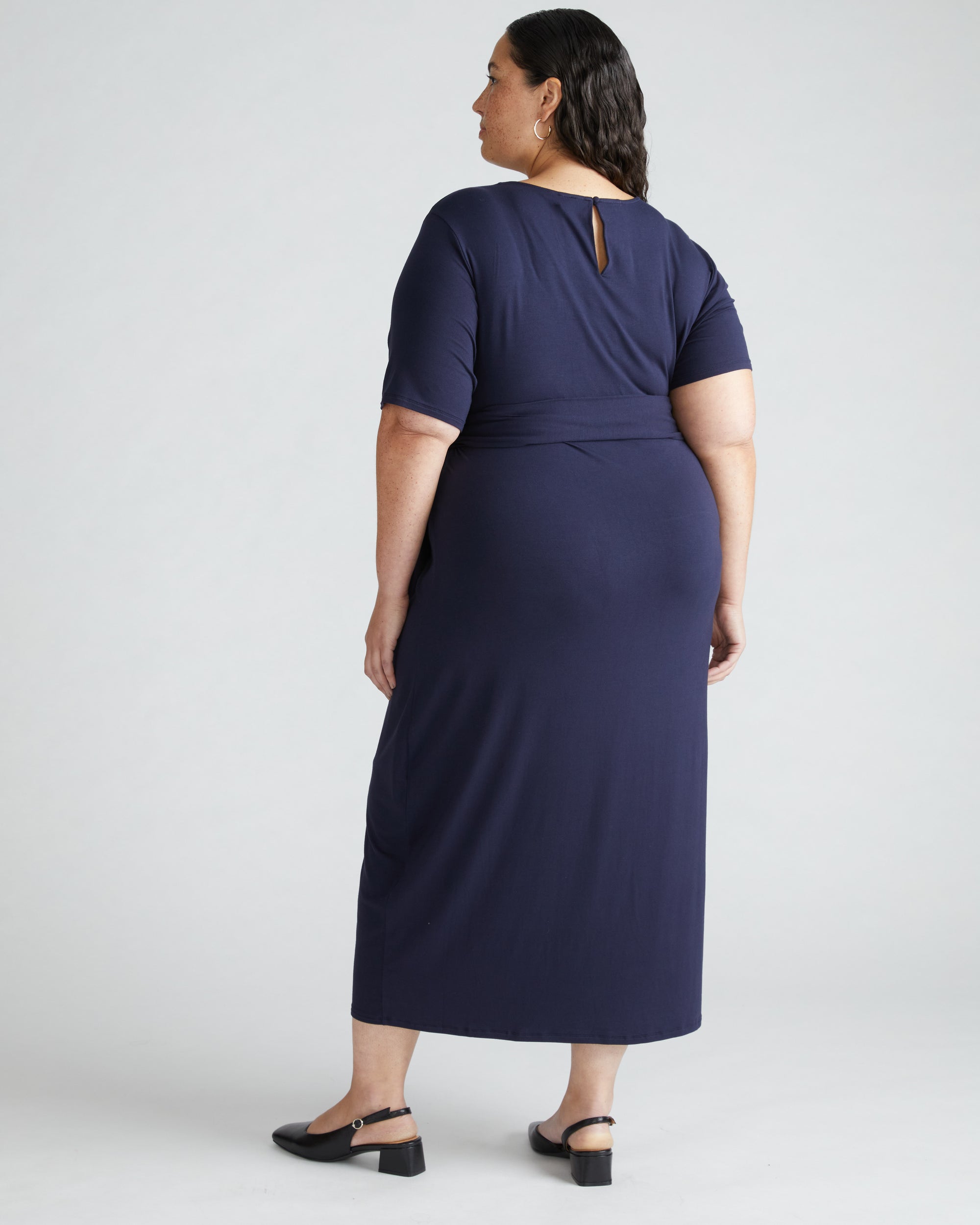 Delilah Liquid Jersey Dress - Midnight