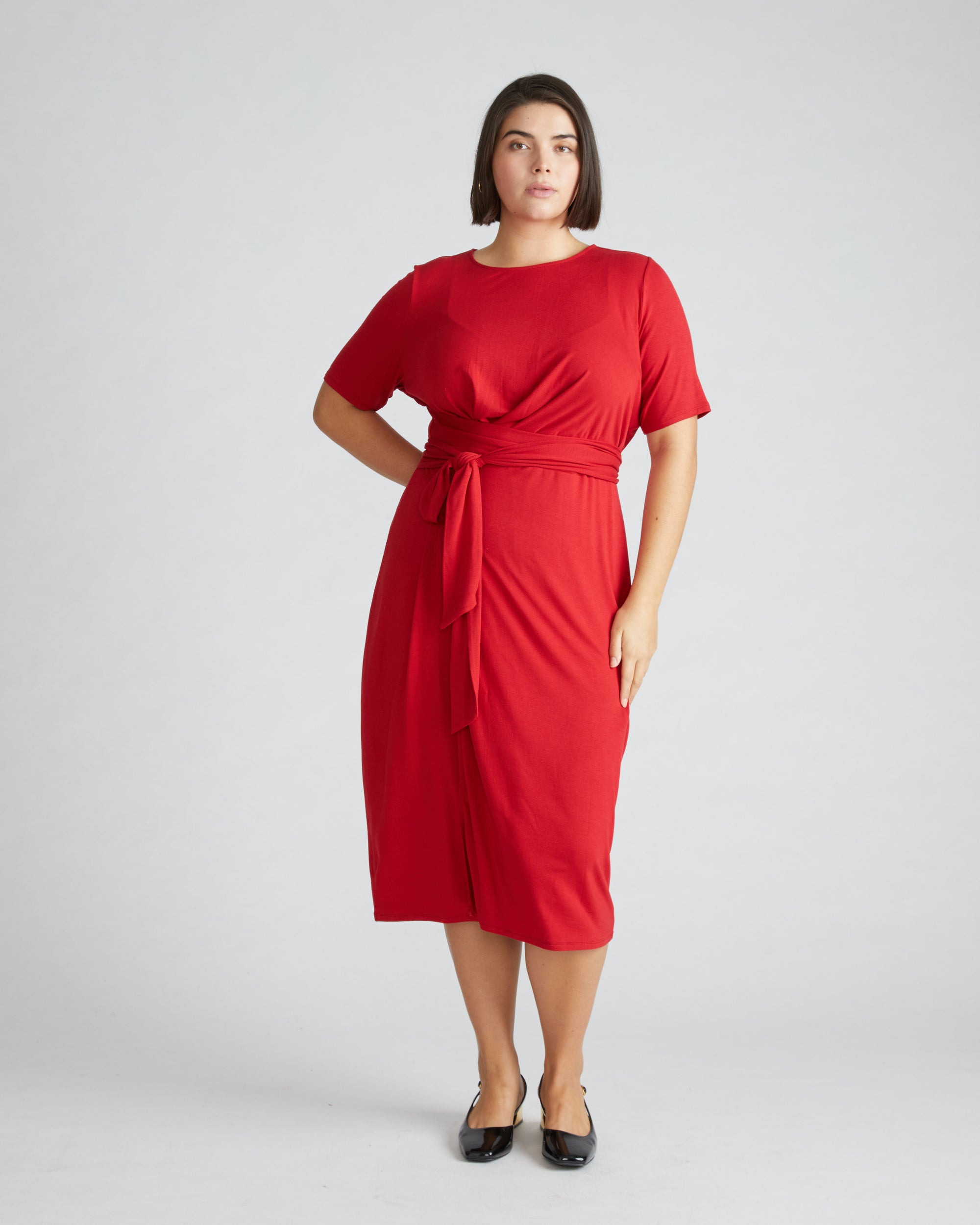 Delilah Liquid Jersey Dress - New York Red | Plus Size & Straight Size Women's Fashion | Universal Standard