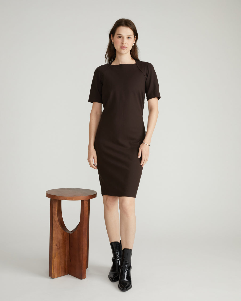 Envelope Neck Ponte Dress