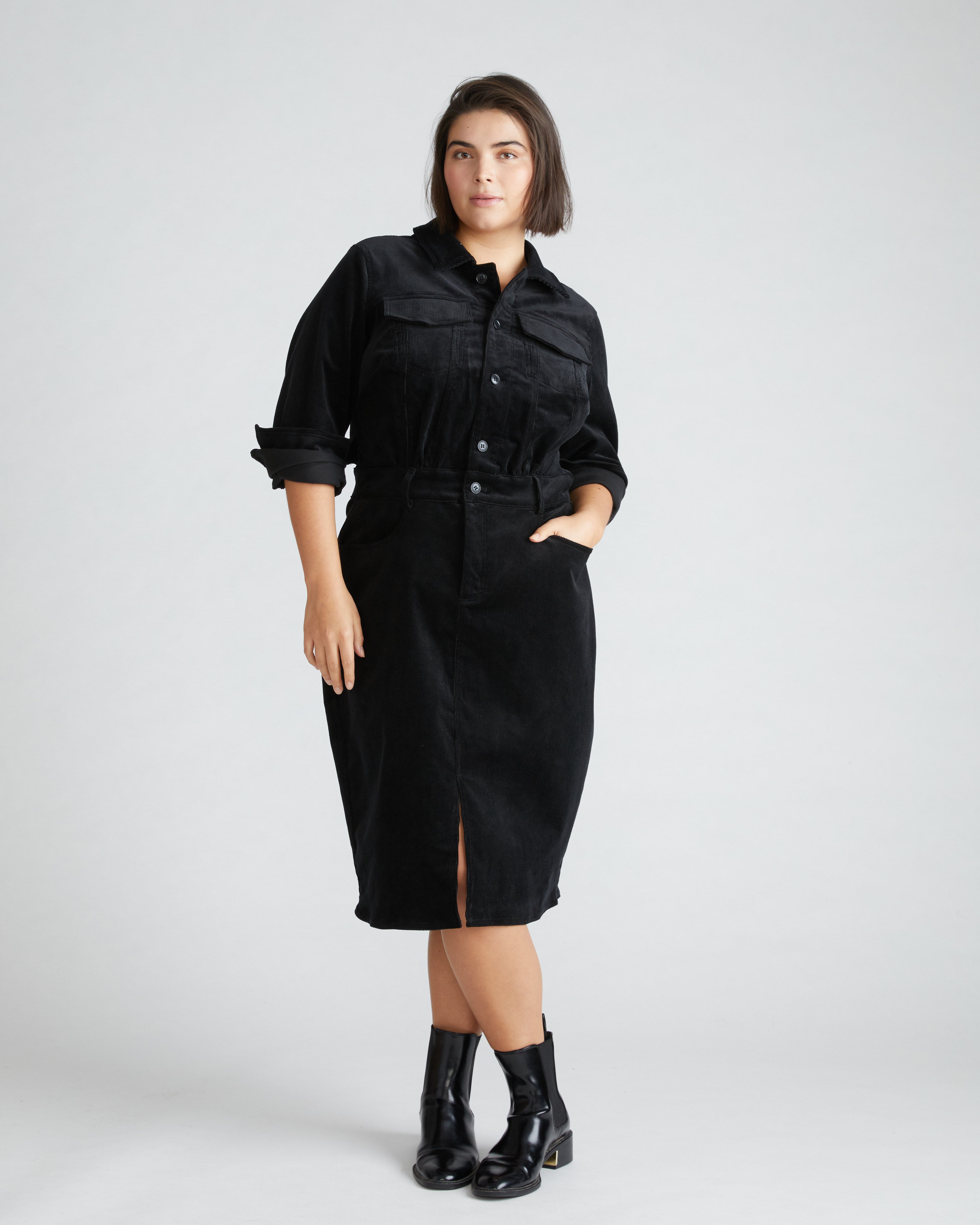 Dakota Corduroy Dress - Black – Universal Standard