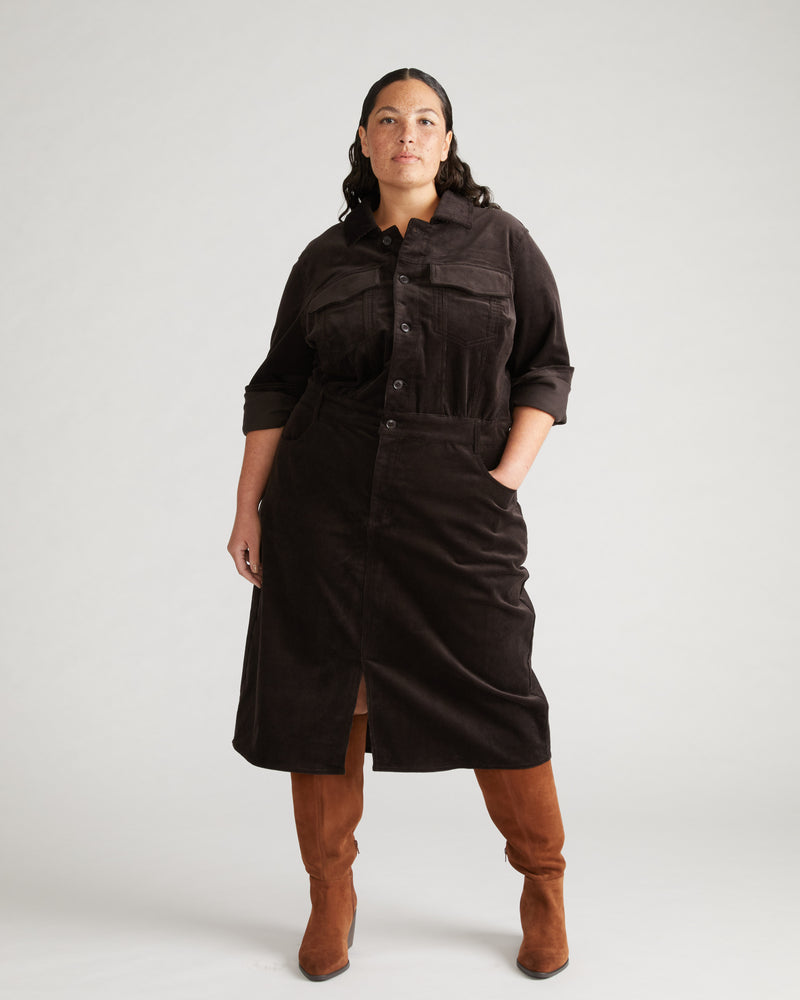 Dakota Corduroy Dress - Espresso