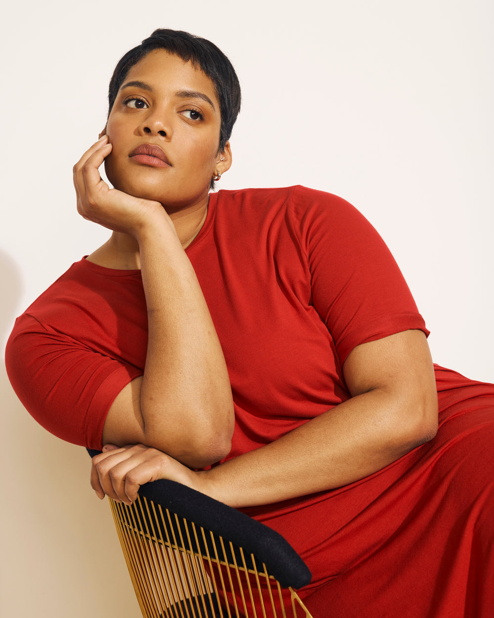 Lily Liquid Jersey Dress - New York Red