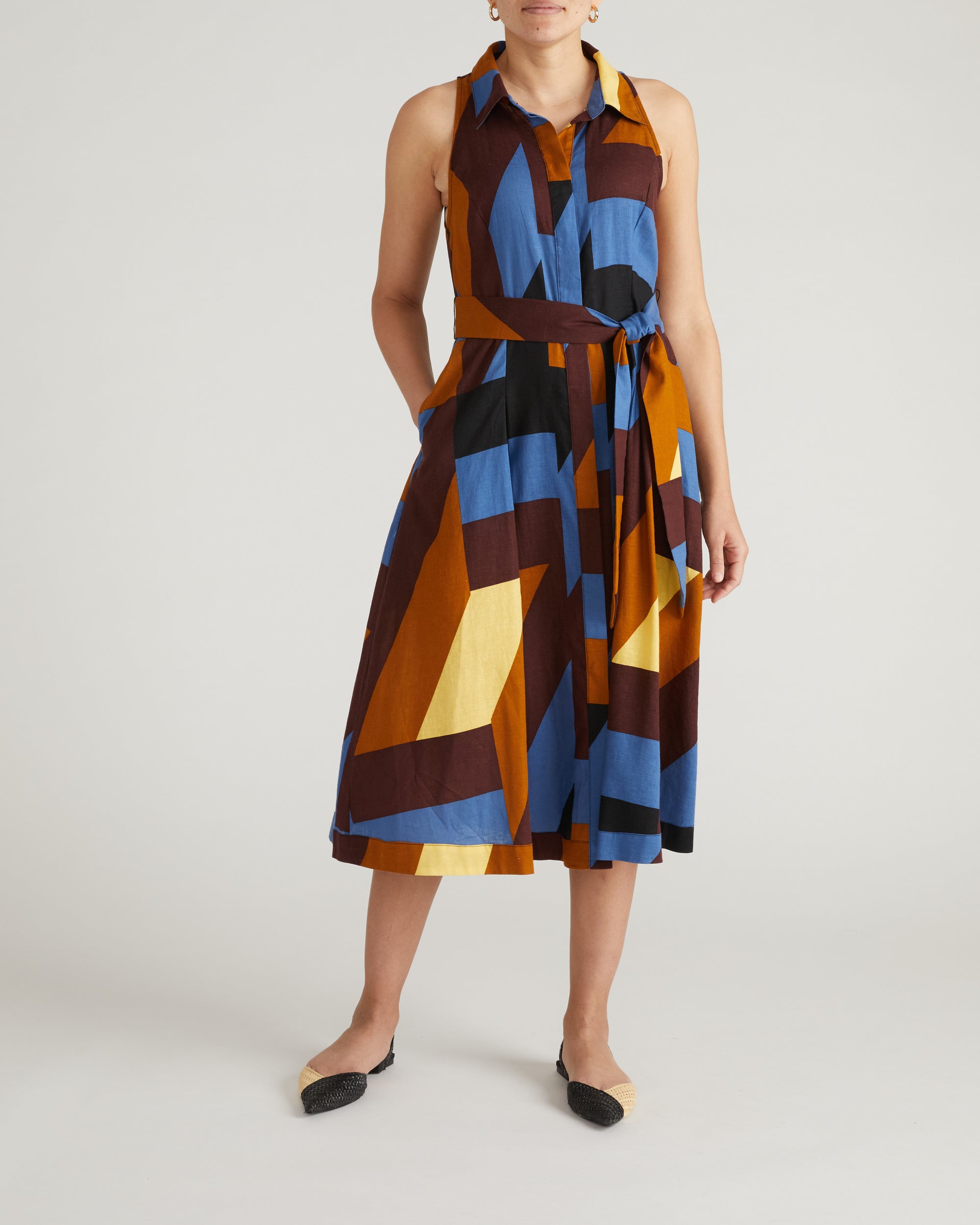 Adelaide Linen Shirtdress - Beach Ombra Print | Plus Size & Straight Size Women's Fashion | Universal Standard