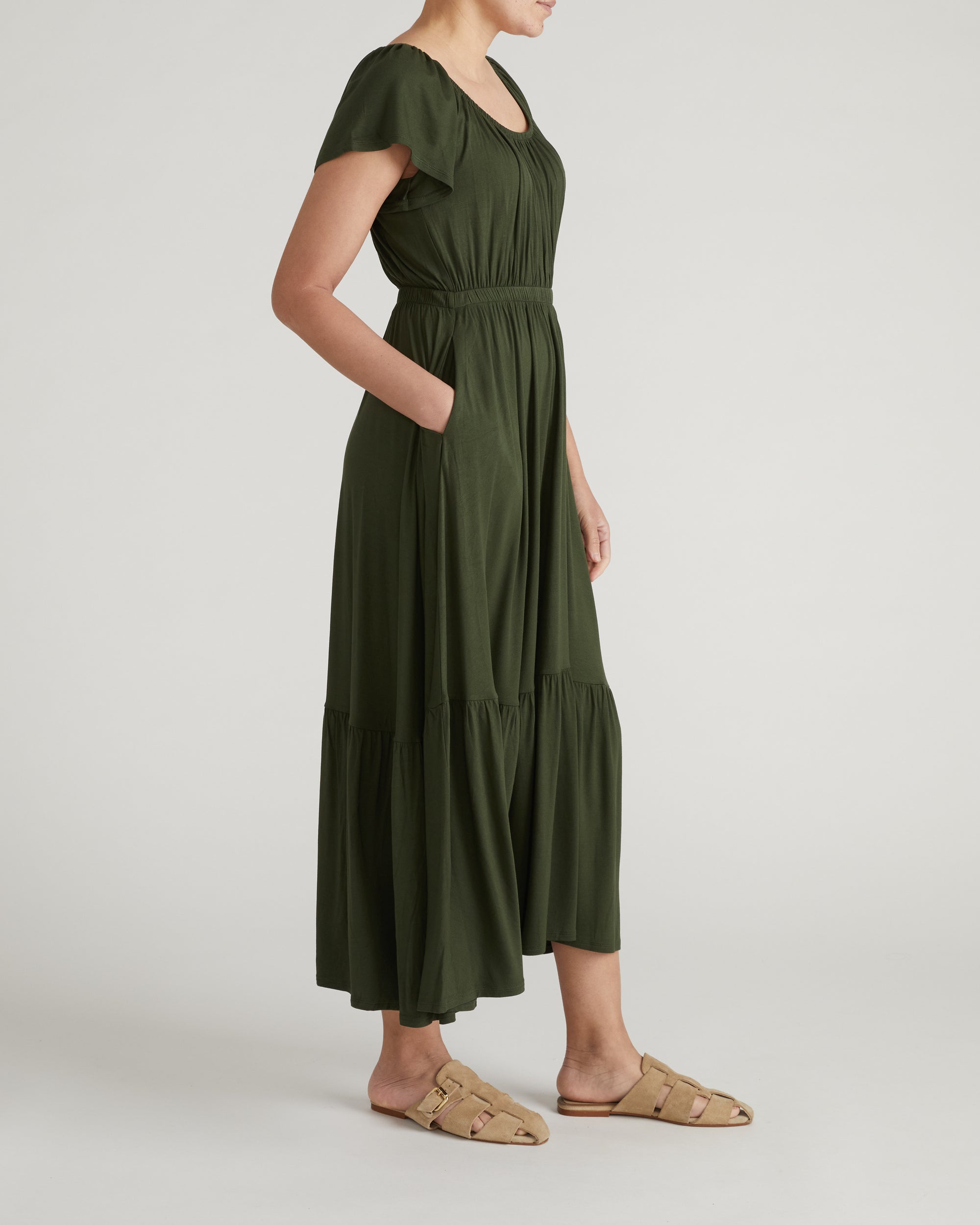 Kahlo Liquid Jersey Dress - Coratina Green | Plus Size & Straight Size Women's Fashion | Universal Standard