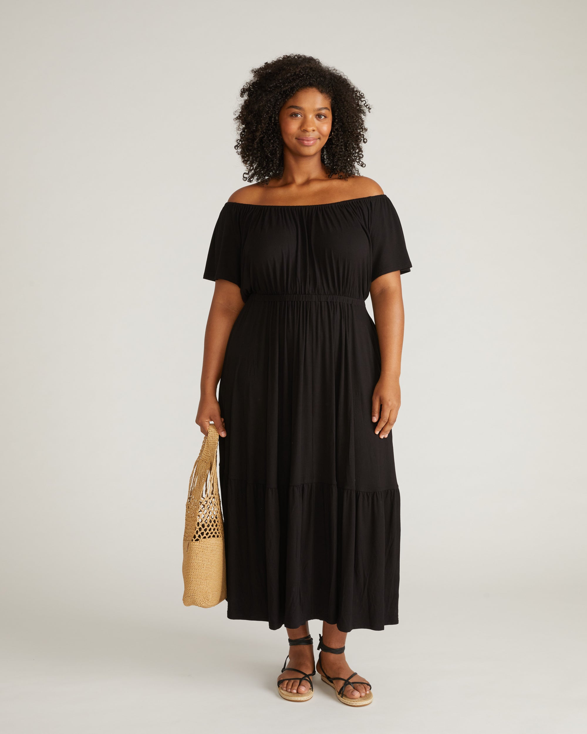 Kahlo Liquid Jersey Dress - Black | Plus Size & Straight Size Women's Fashion | Universal Standard