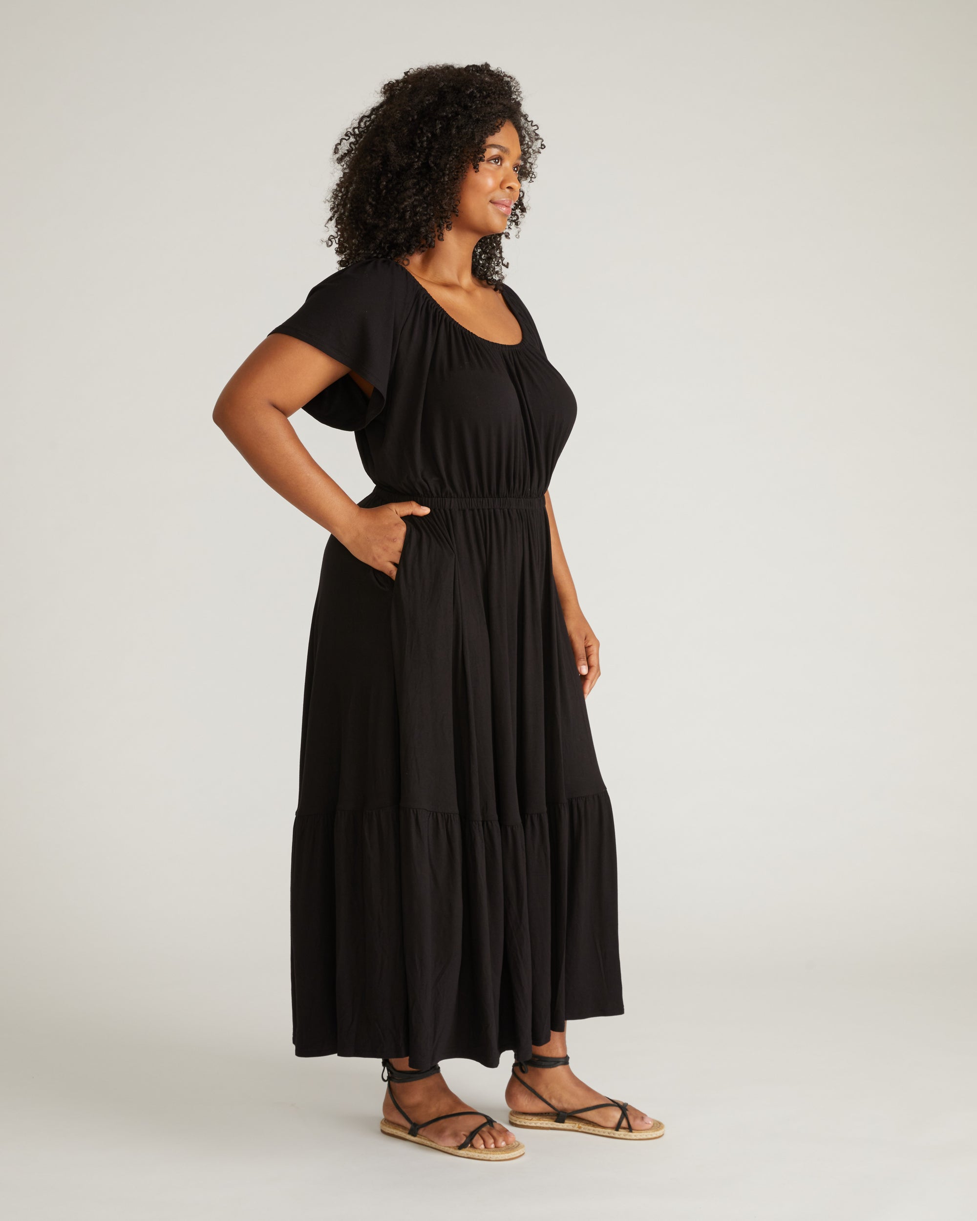 Kahlo Liquid Jersey Dress - Black | Plus Size & Straight Size Women's Fashion | Universal Standard