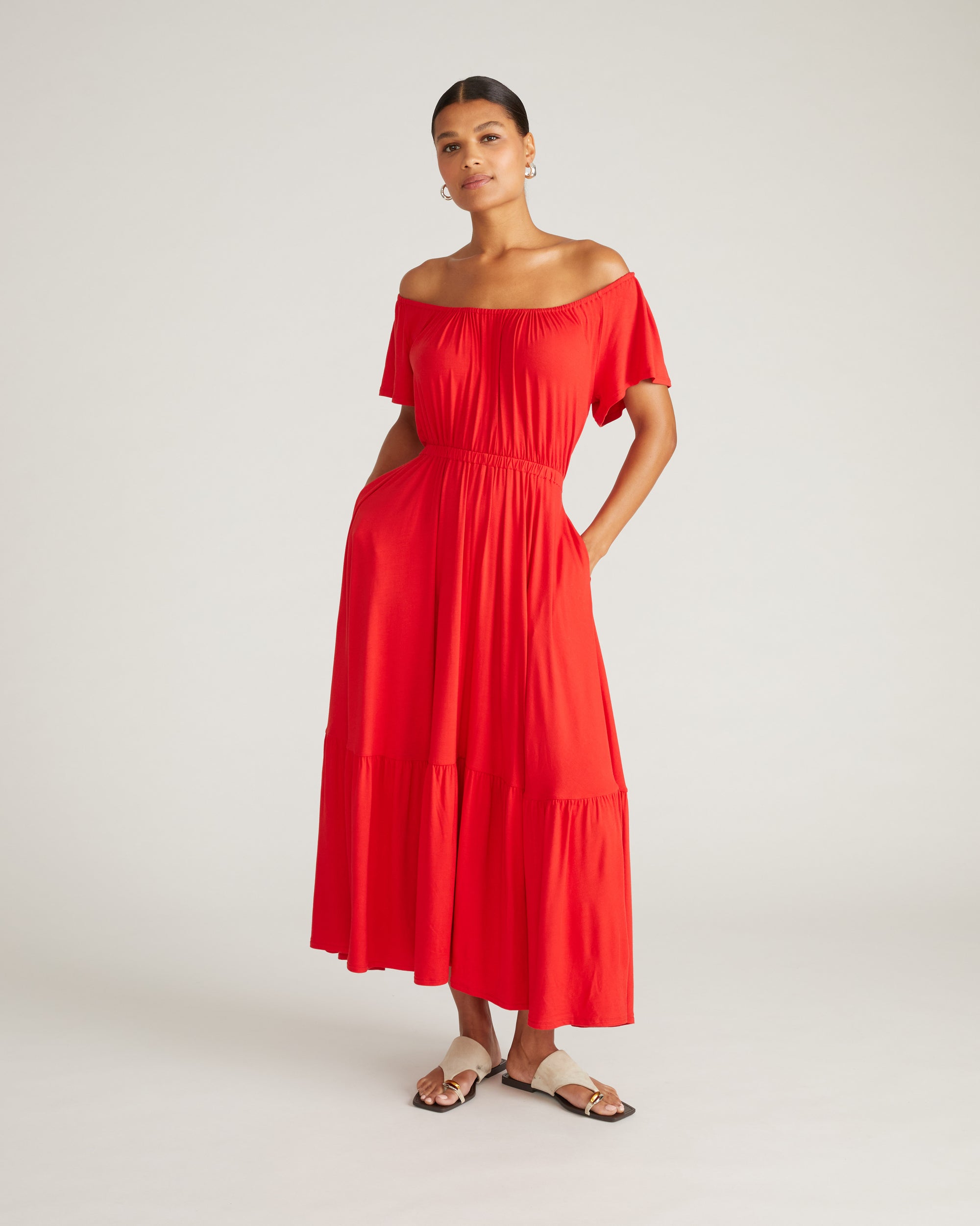 Kahlo Liquid Jersey Dress - Lipstick