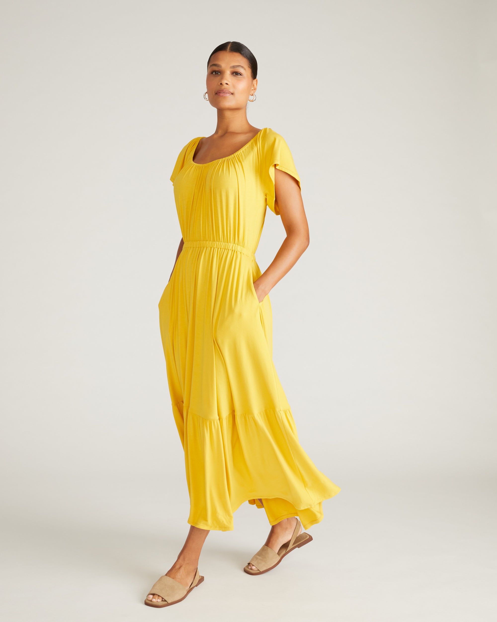 Kahlo Liquid Jersey Dress - / Golden Hour- SizeM - by Universal Standard Kahlo Liquid Jersey Dress - / Golden Hour- SizeM - by Universal Standard
