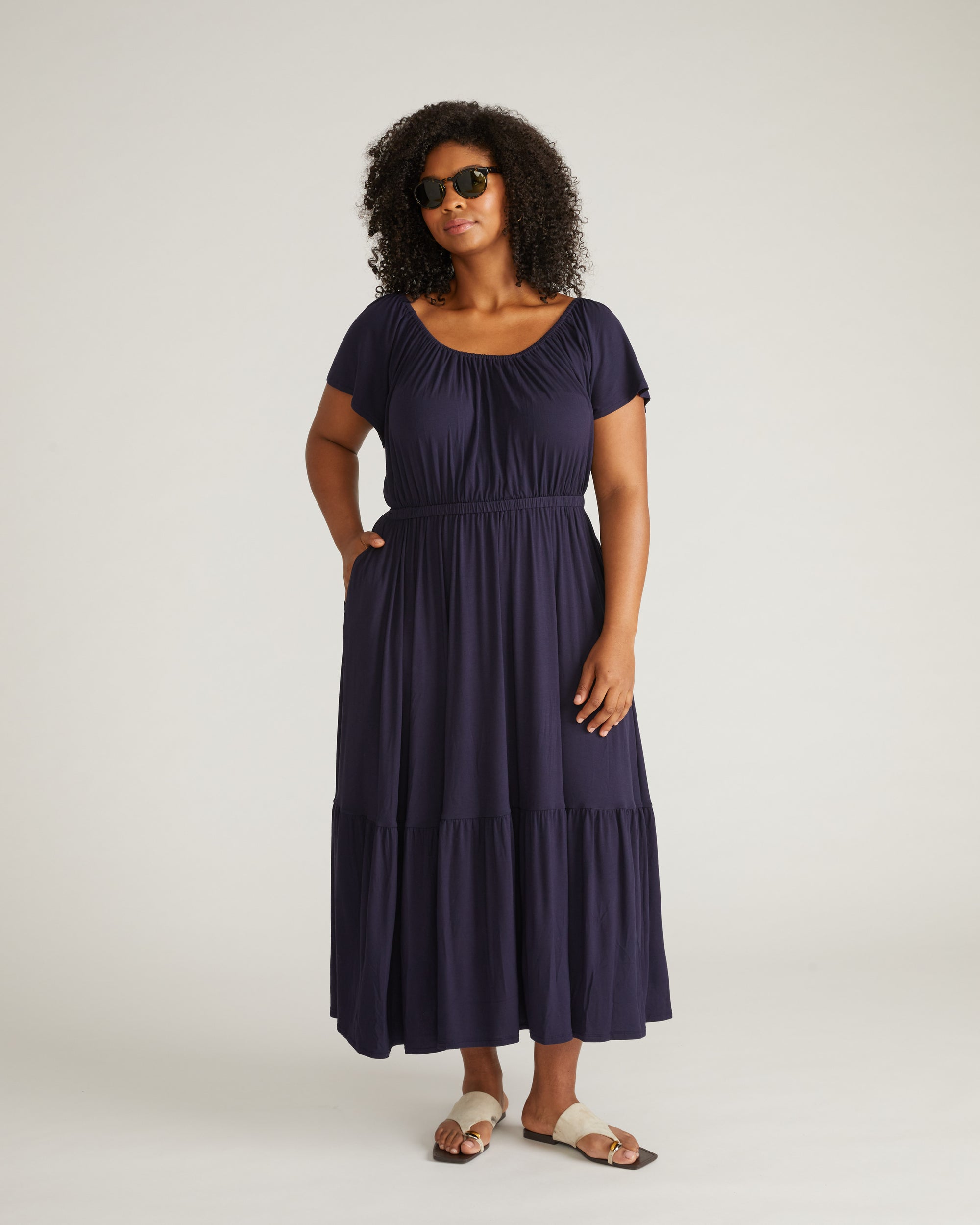 Kahlo Liquid Jersey Dress - Midnight | Plus Size & Straight Size Women's Fashion | Universal Standard