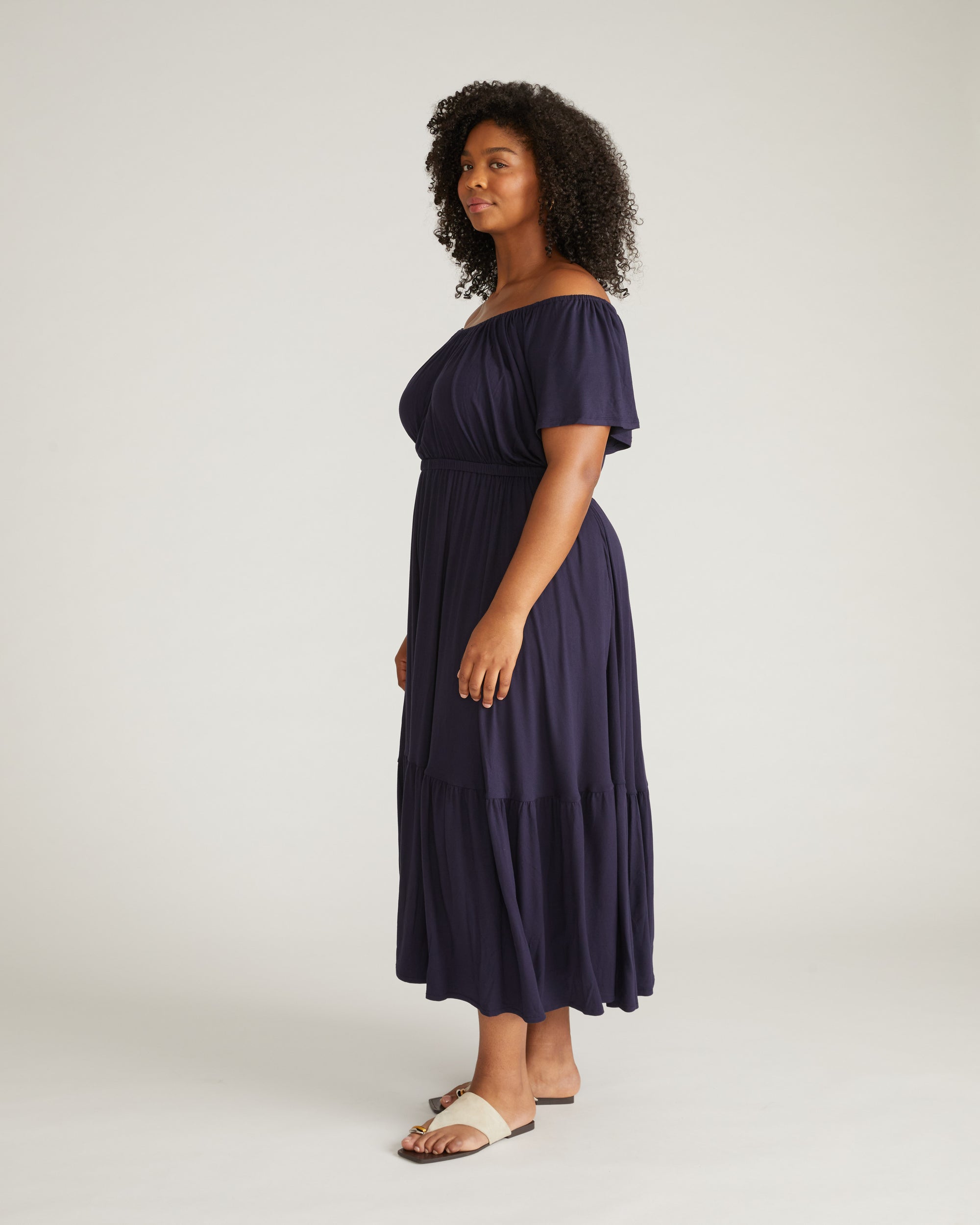 Kahlo Liquid Jersey Dress - Midnight | Plus Size & Straight Size Women's Fashion | Universal Standard
