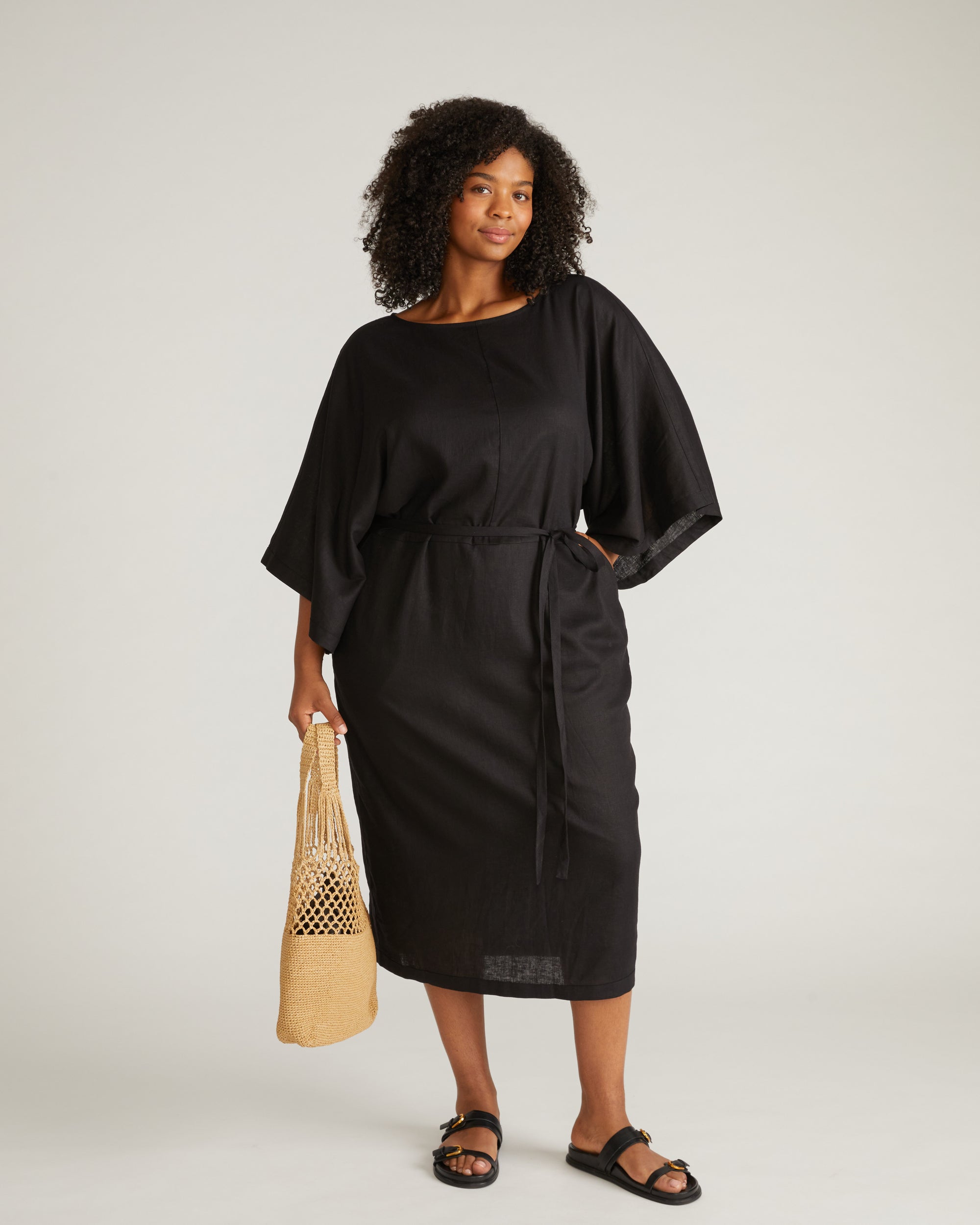 Lio Linen Dress - Black | Plus Size & Straight Size Women's Fashion | Universal Standard