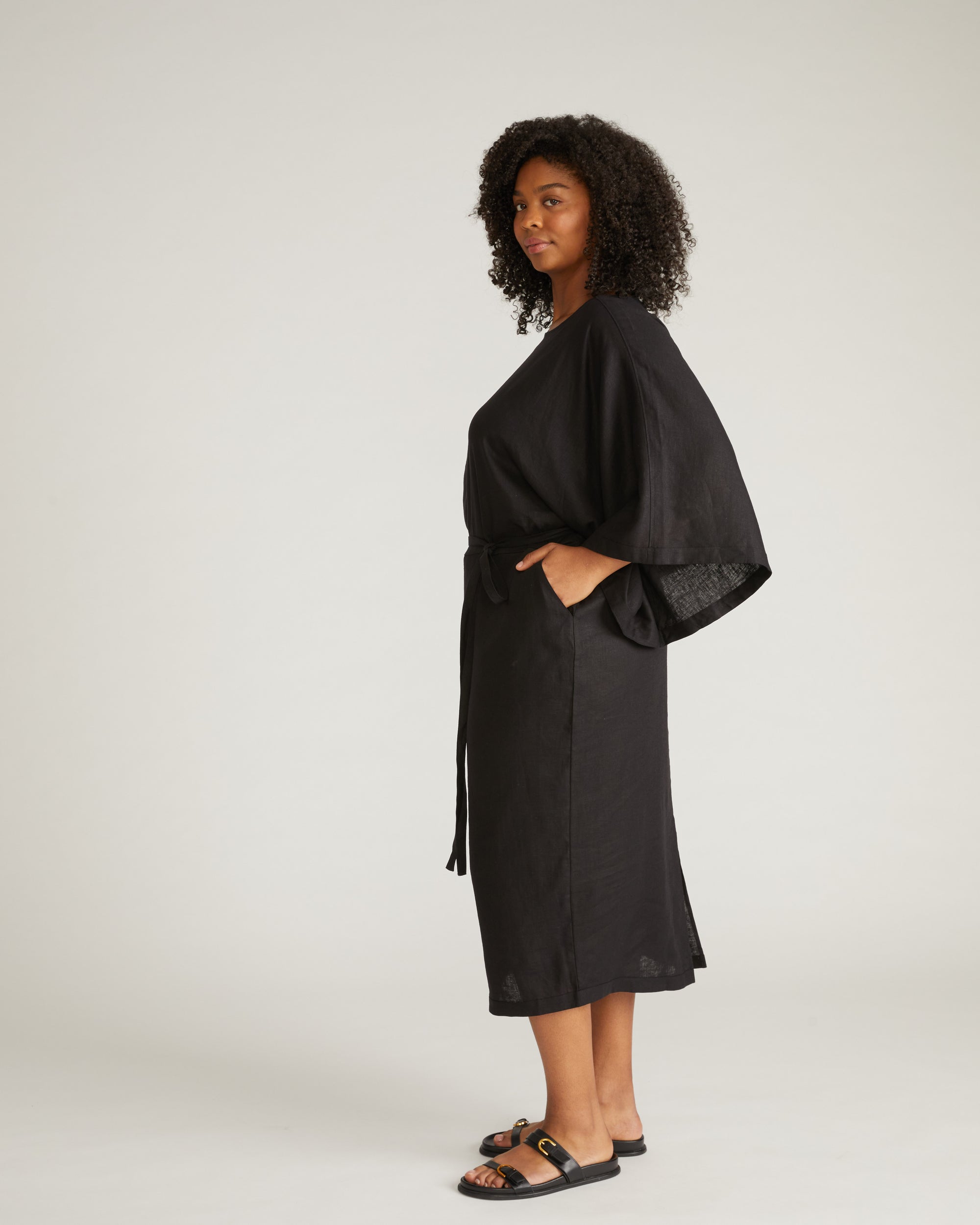 Lio Linen Dress - Black | Plus Size & Straight Size Women's Fashion | Universal Standard