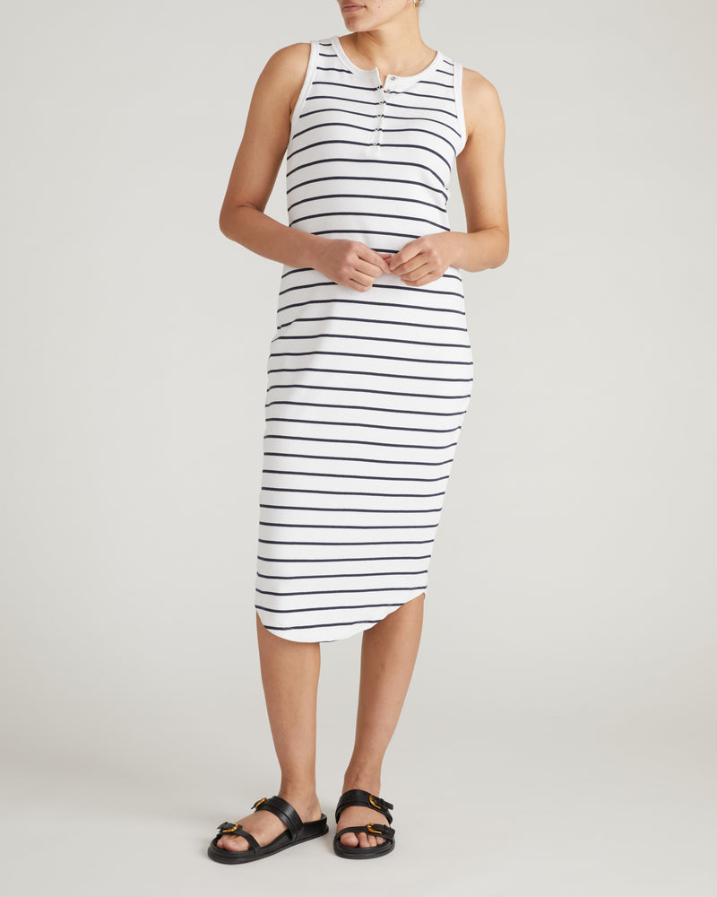 Romera Ribbed Dress - Nautical Navy Stripe | Plus Size & Straight Size Women's Fashion | Universal Standard