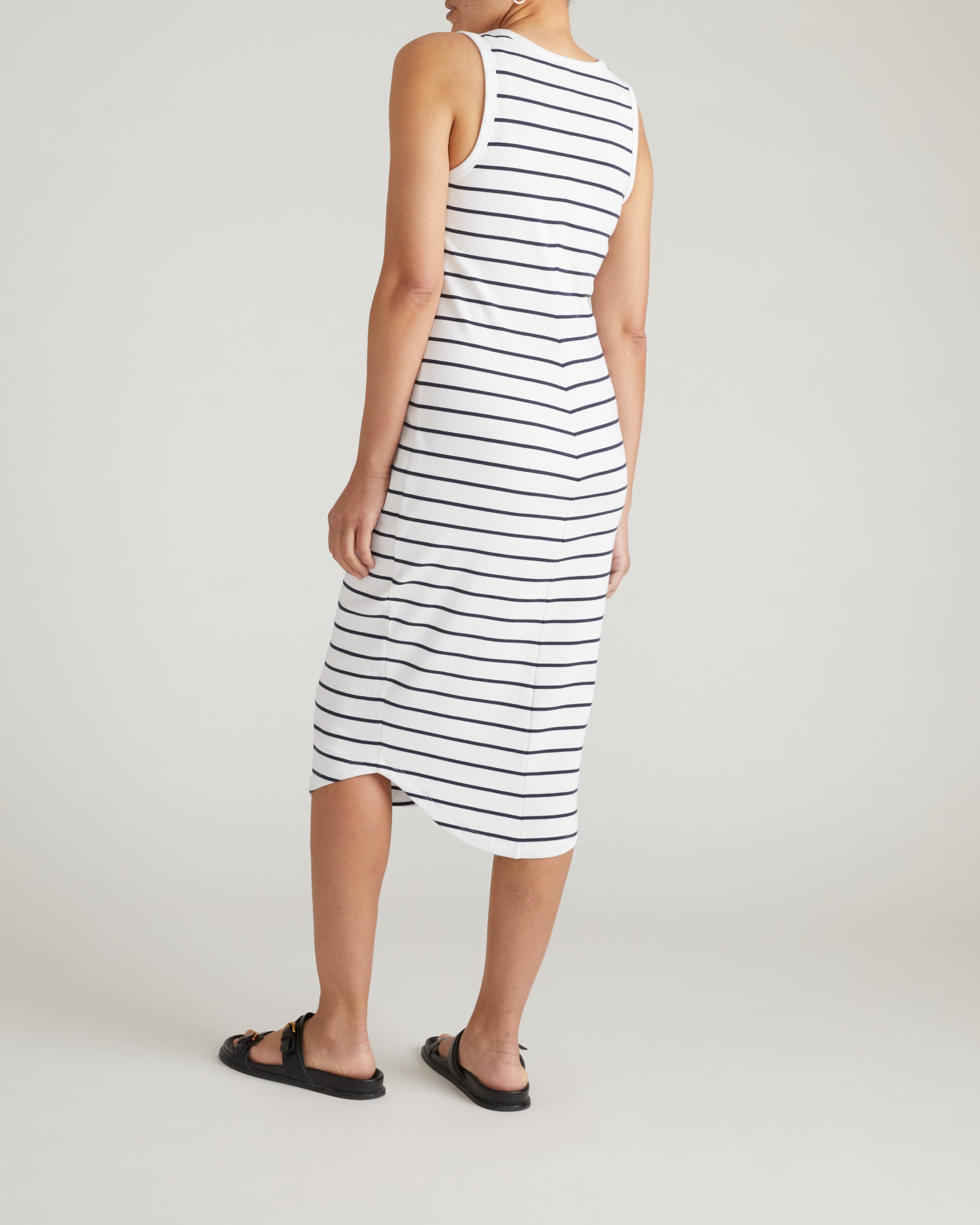 Romera Ribbed Dress - Nautical Navy Stripe | Plus Size & Straight Size Women's Fashion | Universal Standard