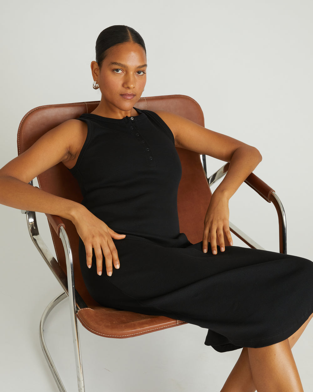 Romera Ribbed Dress - Black