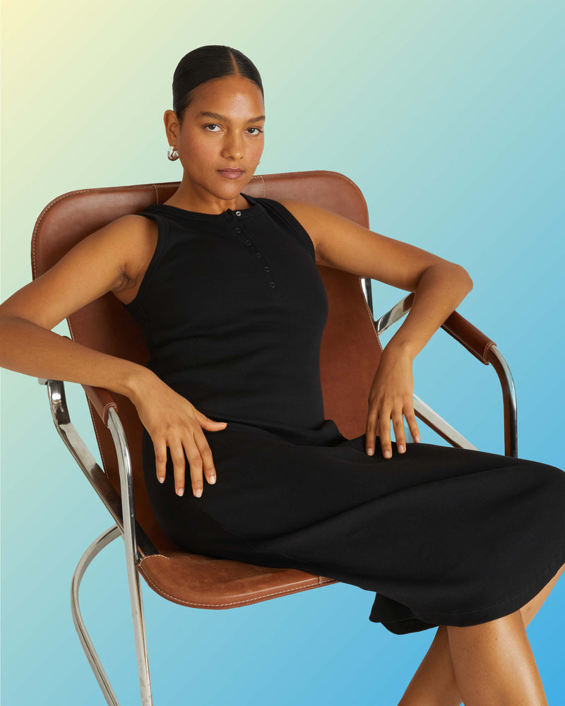 Romera Ribbed Dress - Black