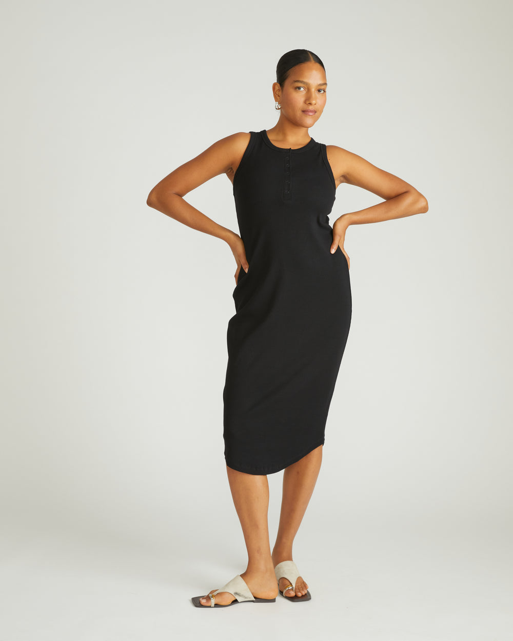 Romera Ribbed Dress - Black