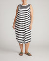 Pearl Divine Jersey Dress - Black/White Stripe | Plus Size & Straight Size Women's Fashion | Universal Standard