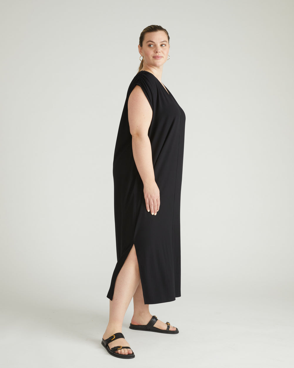 Kris Divine Jersey Kaftan - Black